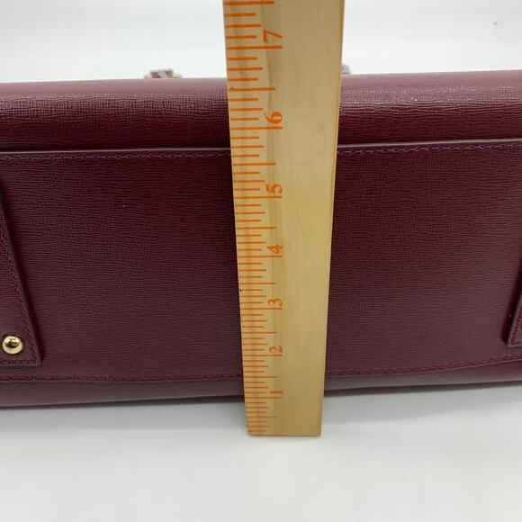 Dooney & Bourke Leather Purse Saffiano Zip Satchel Red Bordeaux - Picture 6 of 16